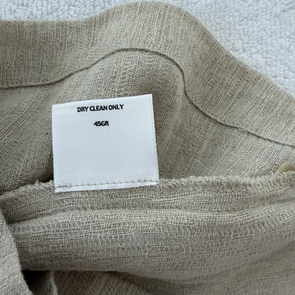 Eileen Fisher Linen Cotton Pants Large Beige Cream Coastal Lagenlook Beach